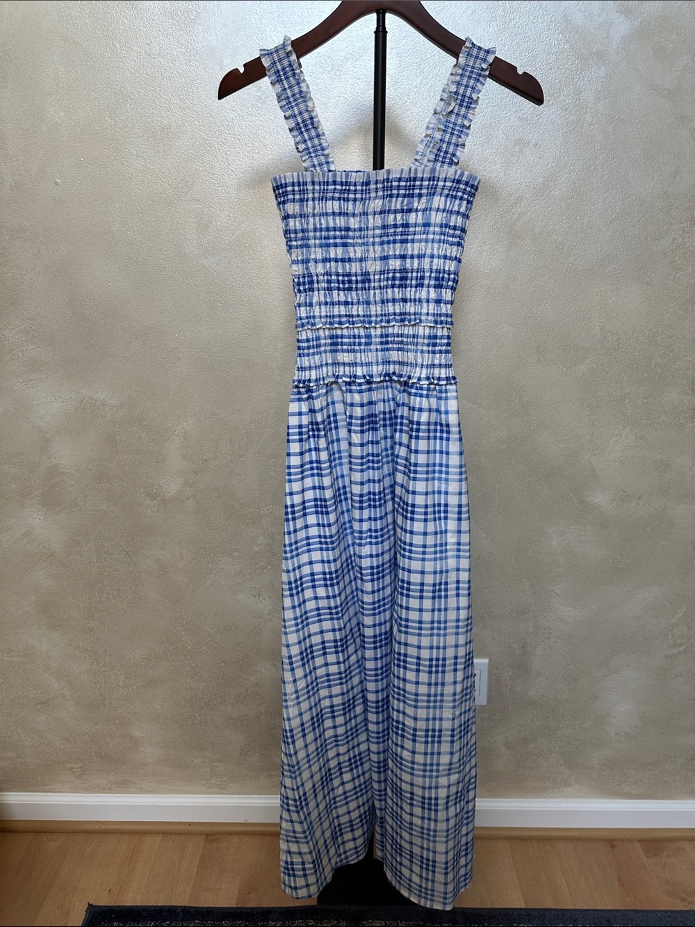 Hill House Home Azalea Maxi Nap Dress Blue Watercolor Gingham XXS - Picture 2 of 14